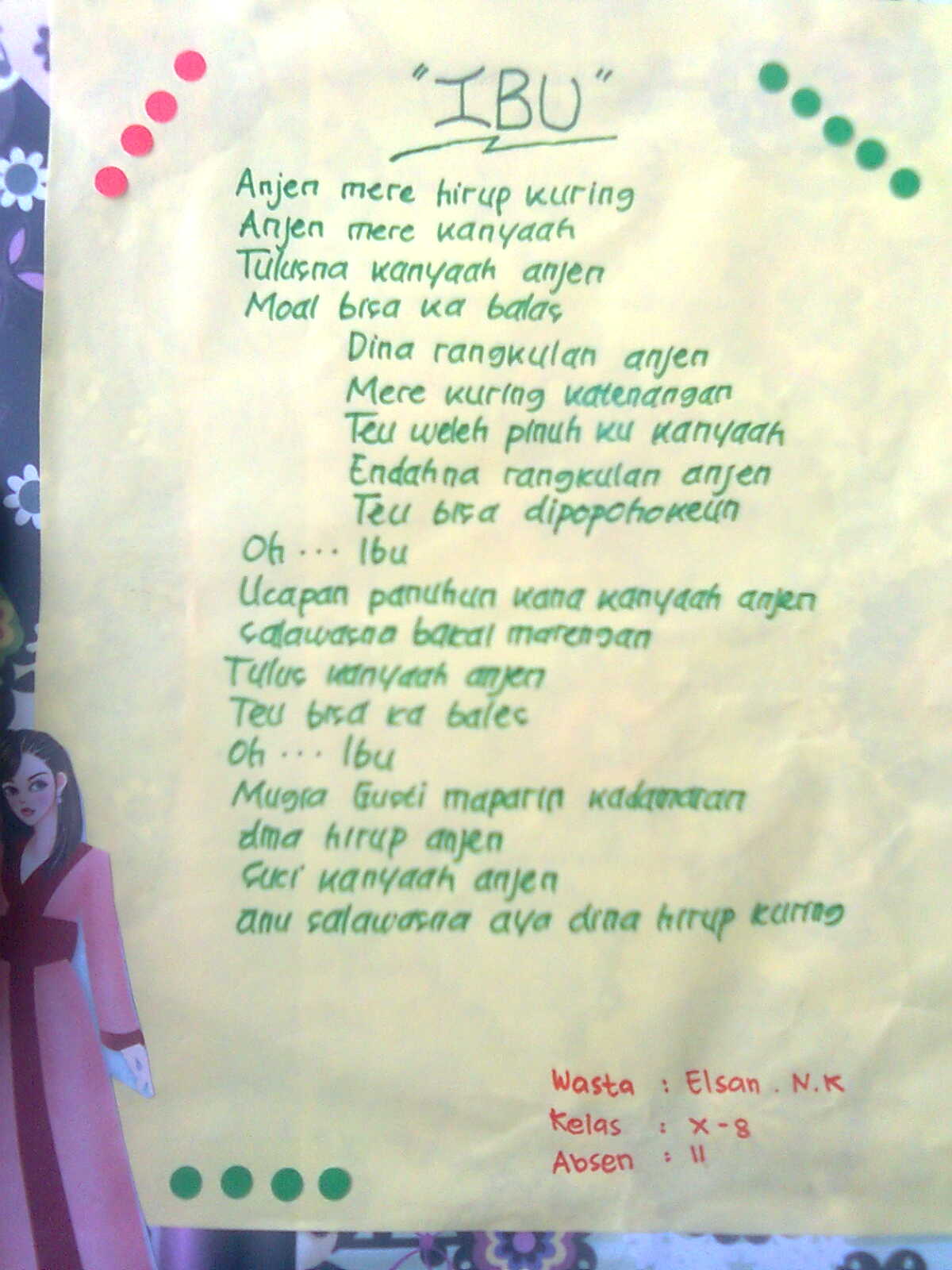 Puisi Dalam Bahasa Sunda Tentang Ibu KT Puisi